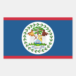 Belize/Belizean Flagga Rektangulärt Klistermärke