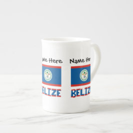 Belize Belizeansk Flagga Personlig  Benporslin Mugg