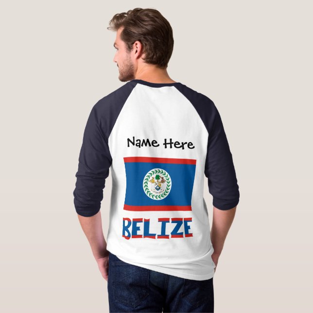Belize Belizeansk Flagga Personlig T-shirt (Hel baksida)