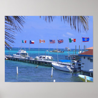 Belize Boats Poster