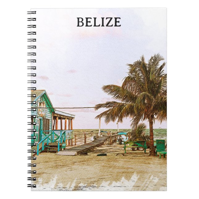 Belize Caribbean Beach Scenery Anteckningsbok (Framsidan)