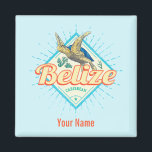 Belize Caribbean Retro Turtle Vintage Souvenir Magnet<br><div class="desc">Belize i Karibien i Centralamerika med Turtle Vintage souvenir for Caribbean vacations. Belize med sköldpaddan i Yucatán som souvenir för San Ignacio och Orange Walk Town. Belize City for backpackers and city resor. Centralamerika Belize och Yucatán Vintage turtle design souvenir. Belize retro design för resa till Belmopan och Dangriga eller...</div>