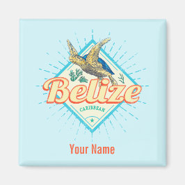 Belize Caribbean Retro Turtle Vintage Souvenir Magnet
