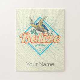 Belize Caribbean Retro Turtle Vintage Souvenir Pussel