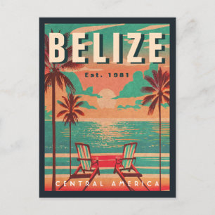 Belize Central America Vintage Tropical 1950-talet Vykort