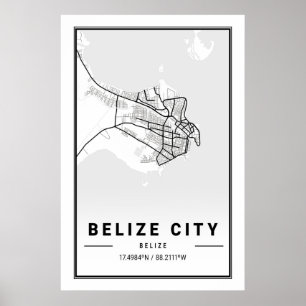Belize City Belize Cities Travel City Karta Poster