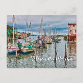 Belize City Harbour och Marina Postcard Vykort