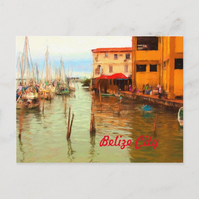 Belize City Harbour Postcard Vykort (Framsida)
