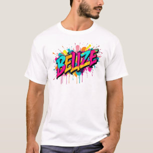 Belize colorful graffiti stil profit t shirt