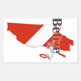 Belize Diving Rektangulärt Klistermärke