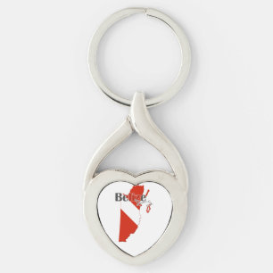 Belize dyka twisted heart silverfärgad nyckelring