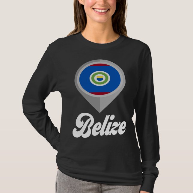 Belize Flag Pin  I Love Belize Travel T Shirt (Framsida)
