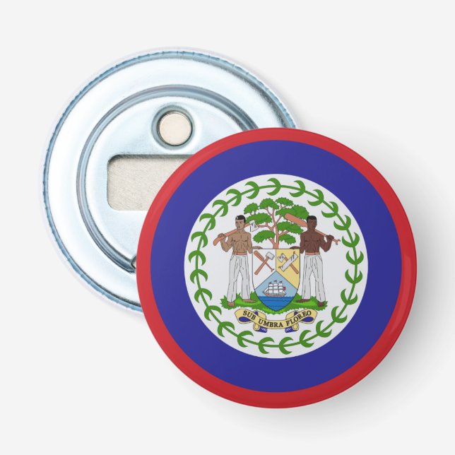 Belize flag vapen Coat of Arms Flasköppnare (Framsidan)