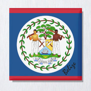 Belize flagga & America helgdag/sportfantaster Magnet