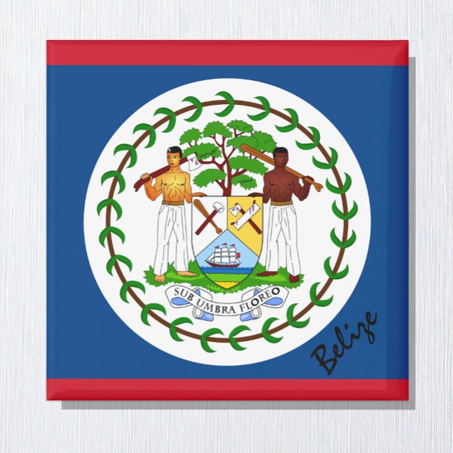 Belize flagga & America helgdag/sportfantaster Magnet (Skapare uppladdad)