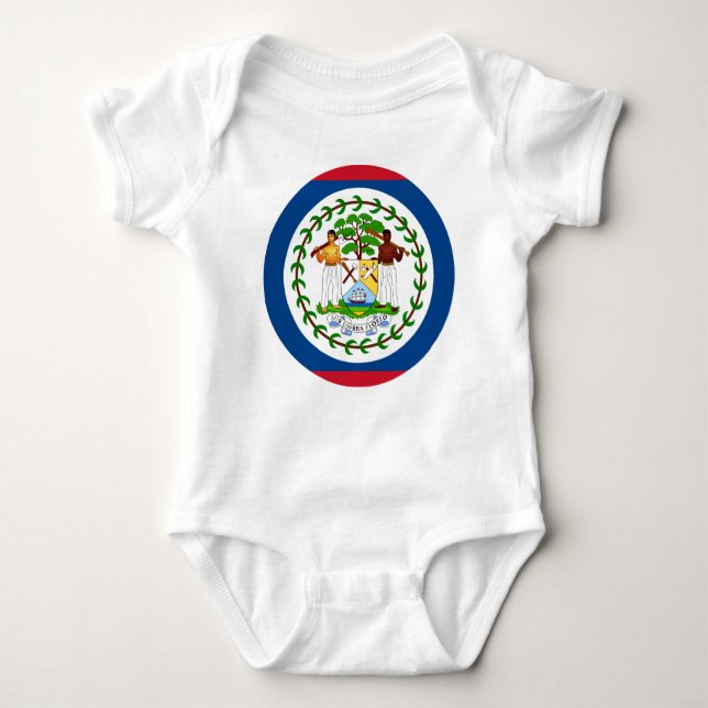 Belize flagga Baby Jersey Bodykostym T Shirt (Framsida)
