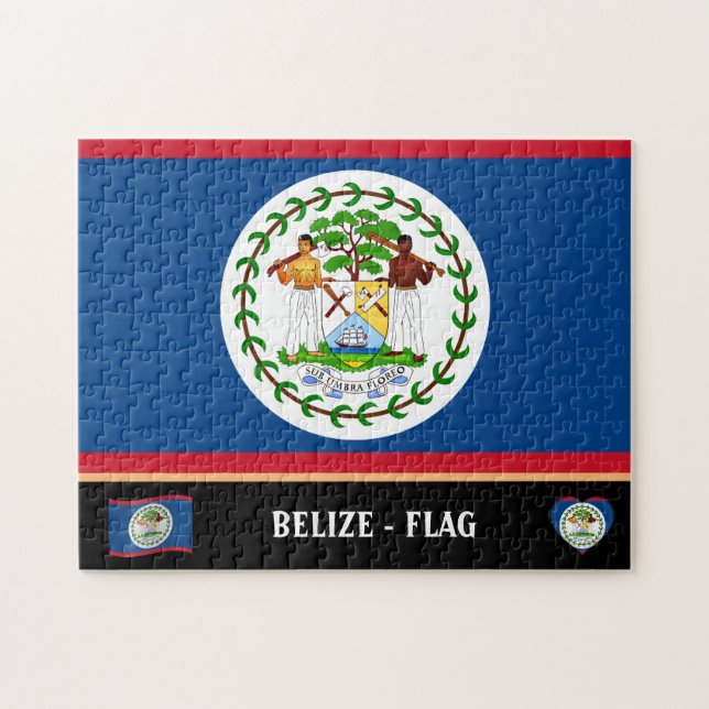 Belize Flagga & Belize land / Belize Pussel (Horisontell)
