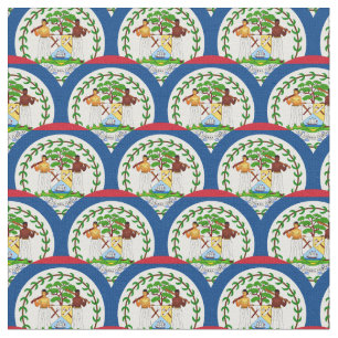 Belize Flagga & Belize Trendig Fabric/mode Tyg