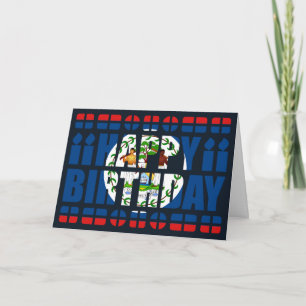 Belize Flagga Birthday Card Kort