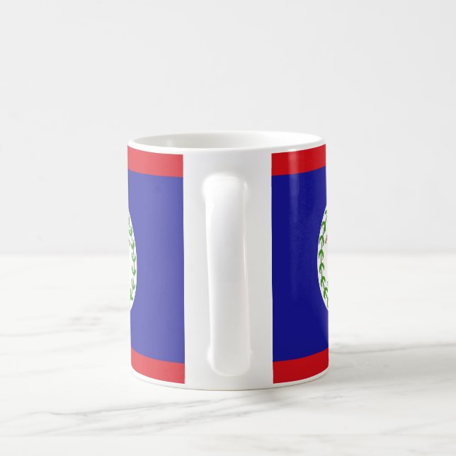 Belize Flagga Ceramic Mugg (Handtag)