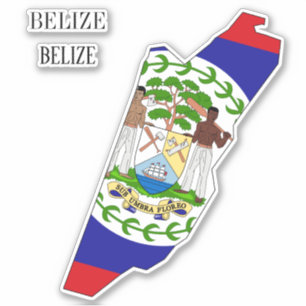 Belize Flagga Charming Patriotic Klistermärken