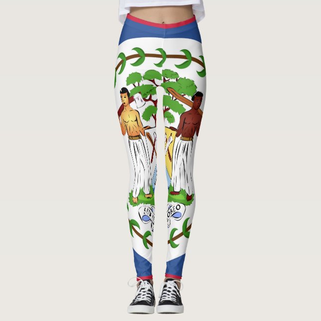 Belize Flagga Emblem Leggings (Framsida)