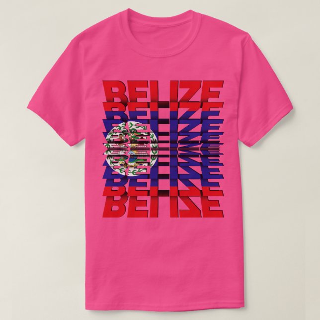 Belize Flagga Flip Text effekt T Shirt (Design framsida)