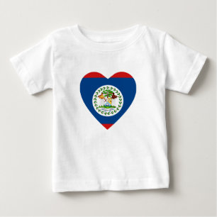 Belize Flagga Heart T-Shirt