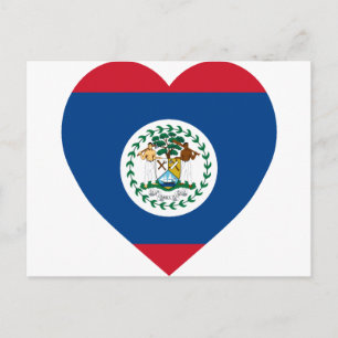Belize Flagga Heart Vykort