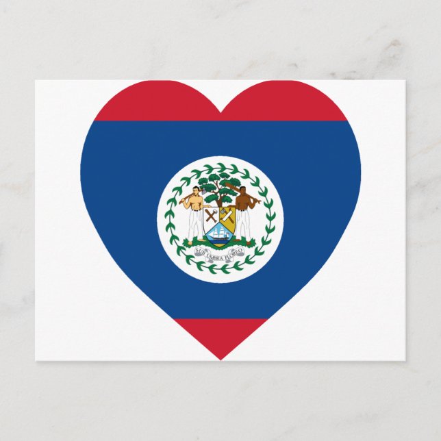 Belize Flagga Heart Vykort (Framsida)