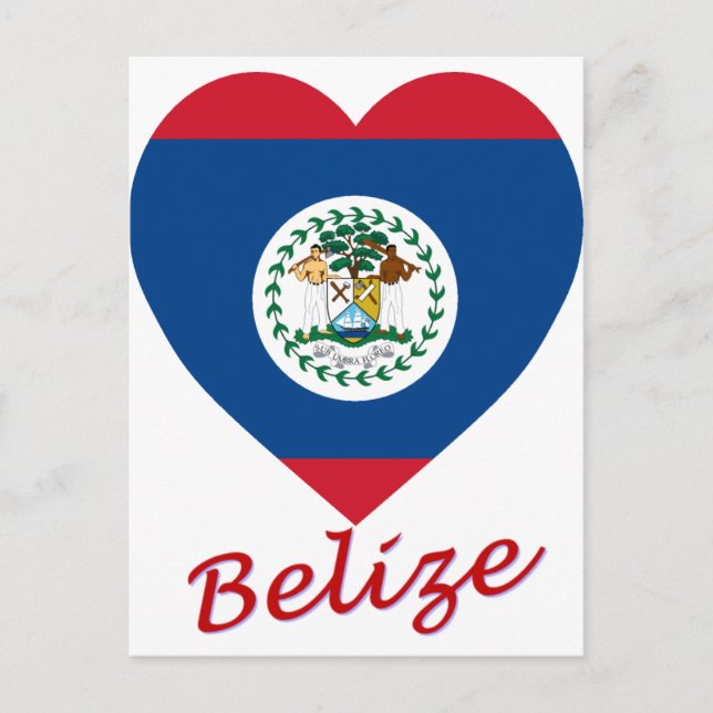 Belize Flagga Heart Vykort (Framsida)