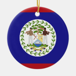 Belize flagga julgransprydnad keramik