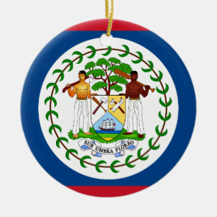 Belize flagga julgransprydnad keramik