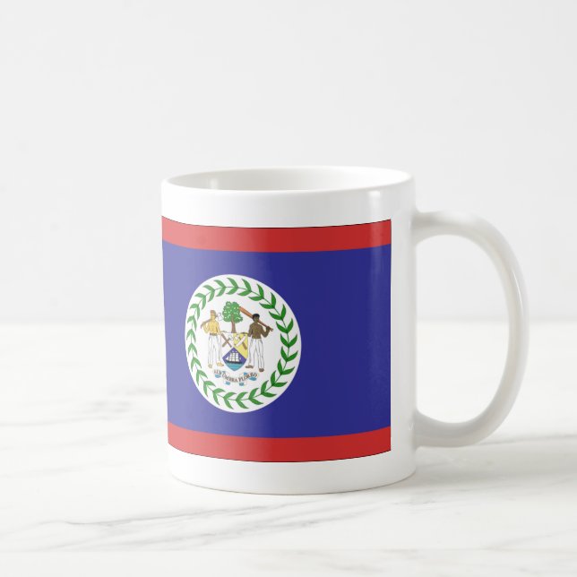 Belize flagga kaffemugg (Höger)