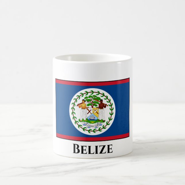Belize Flagga Kaffemugg (Center)
