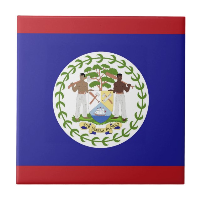Belize flagga kakelplatta (Framsidan)