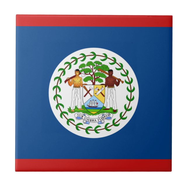 Belize Flagga Keramisk Platta Kakelplatta (Framsidan)