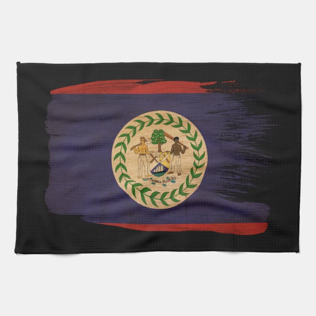 Belize flagga kökshandduk (Horisontell)