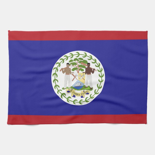 Belize flagga kökshandduk (Horisontell)