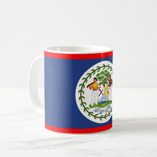 Belize flagga land symbol kaffemugg (Framsida vänster)