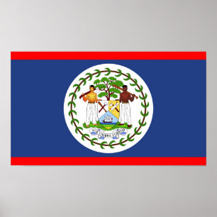 Belize flagga land symbol poster