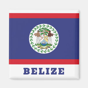 Belize Flagga Magnet