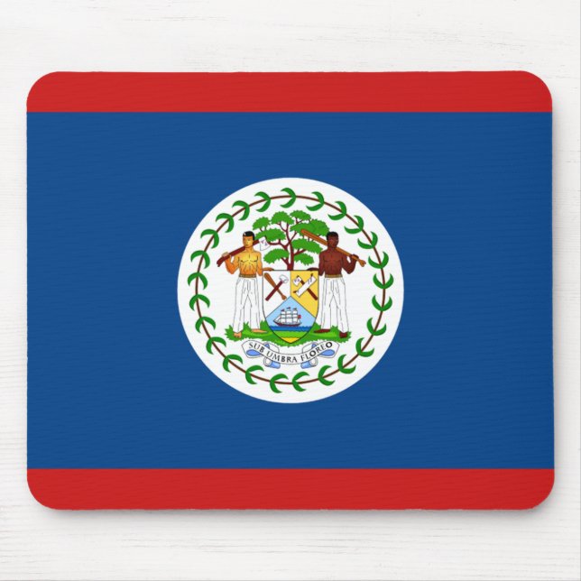 Belize Flagga Mousepad Musmatta (Framsidan)