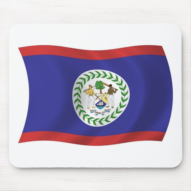 Belize Flagga Mousepad Musmatta (Framsidan)