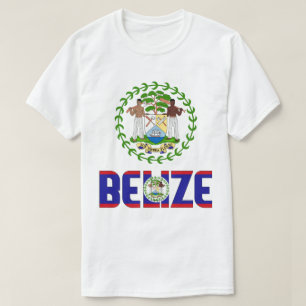 Belize Flagga och Jackar av Arm Patriotic T Shirt