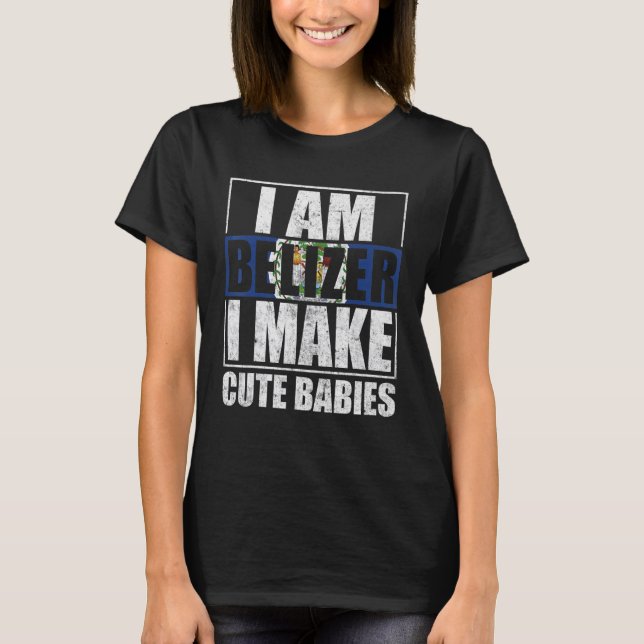 Belize Flagga Proud Belizeans Manar & Women T Shirt (Framsida)