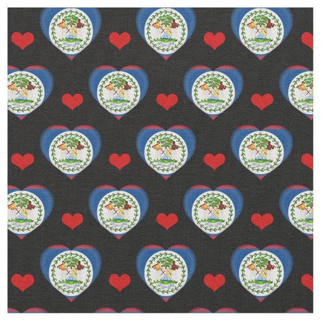 Belize Flagga & Red Heart mode Fabric/Belize Tyg (Närbild)