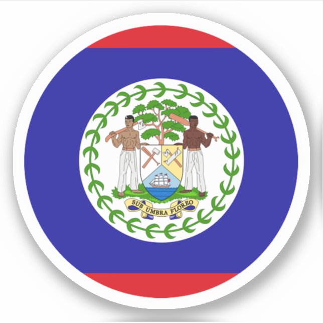 Belize Flagga Round Sticker Klistermärken (Framsida)