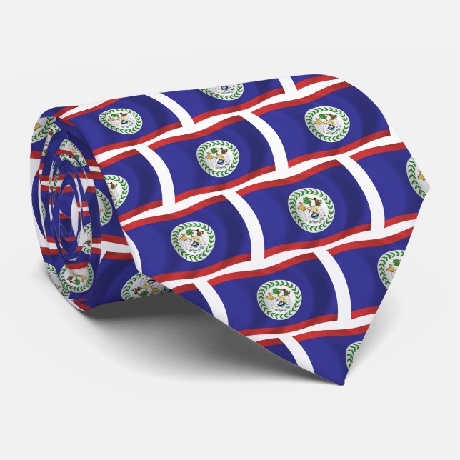 Belize Flagga Slipöverstävning Slips (Rullad)