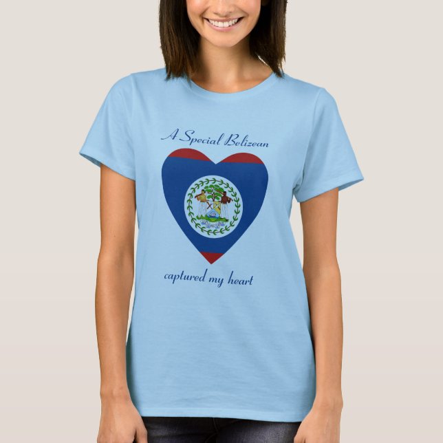 Belize Flagga Sötnos T-Shirt (Framsida)